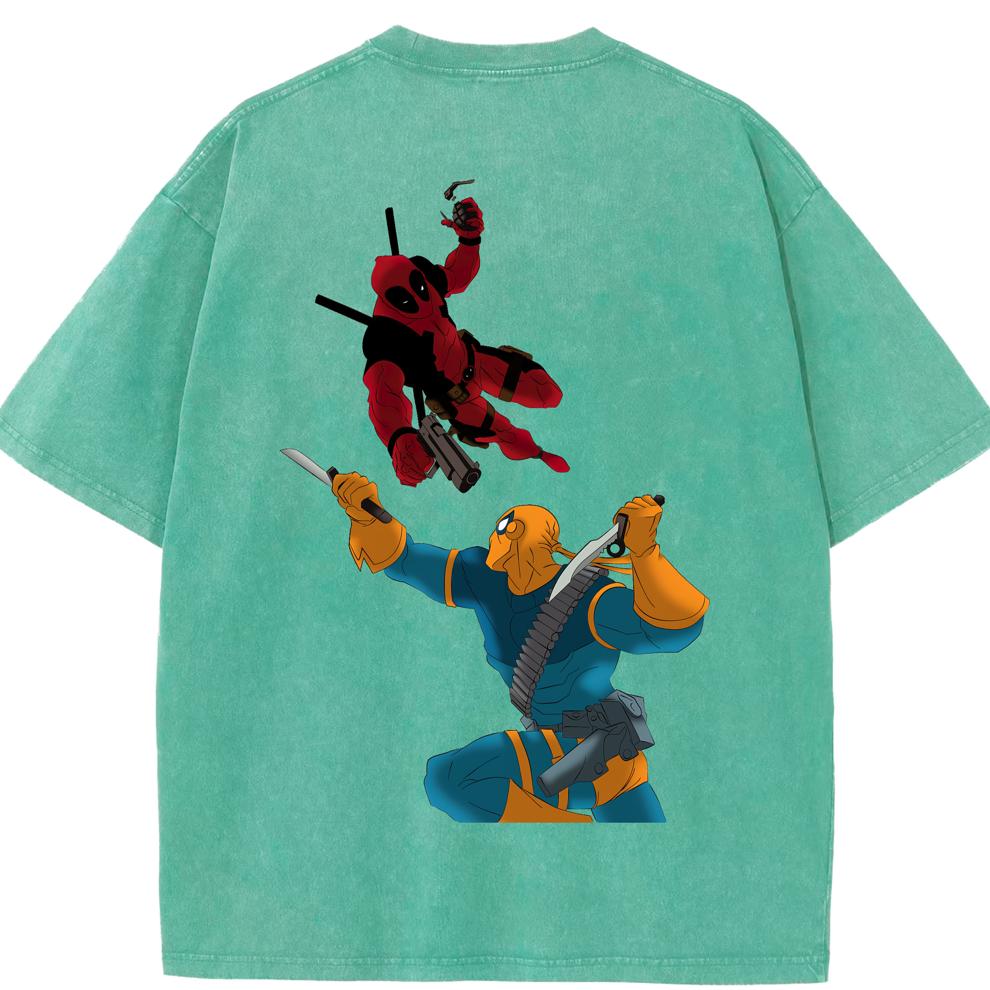 （画像用） Deadpool デッドプール 綿100% ヴィンテージ風 半袖Tシャツ（背面プリント）